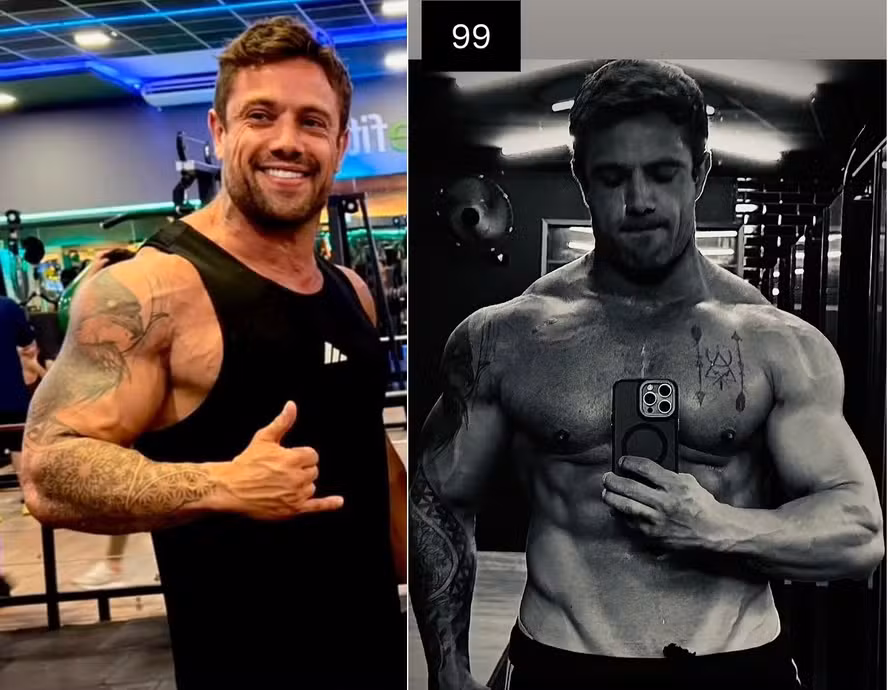 Rafael Cardoso exibe corpo musculoso após reabilitação